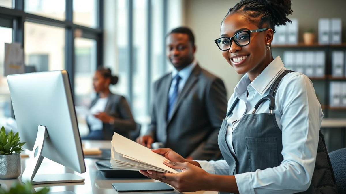 Professional learning office and administrative skills in a modern workspace