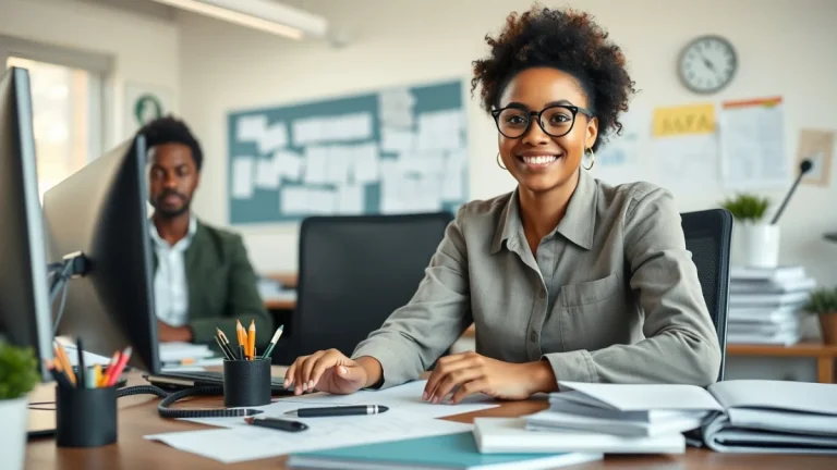 Professional learning office and administrative skills in a modern workspace
