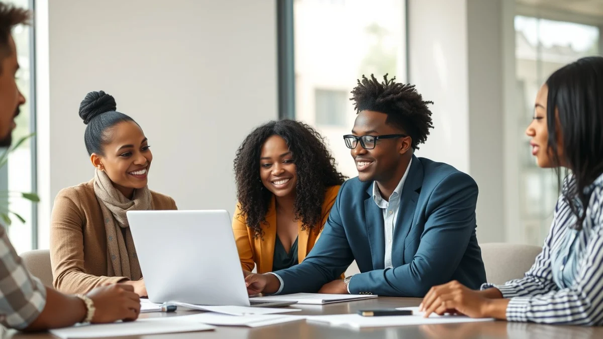 Person learning tracking employee development plans in a modern educational setting