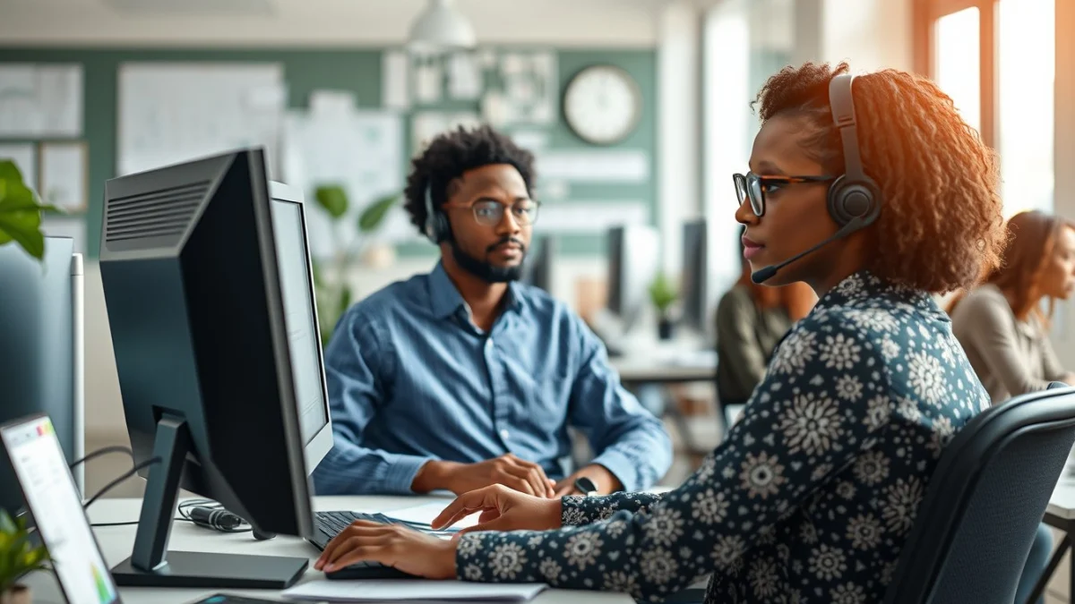 Person learning understanding employee relations principles in a modern educational setting