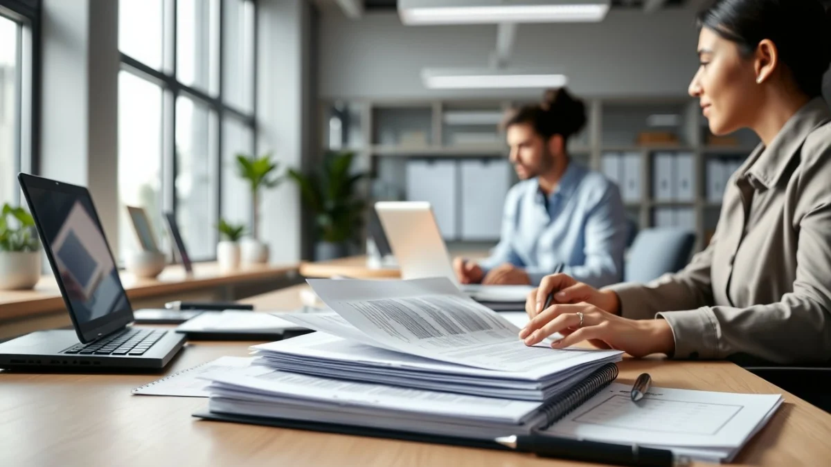 Person learning understanding financial accounting principles in a modern educational setting