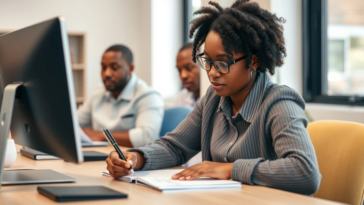 Professional learning office and administrative skills in a modern workspace