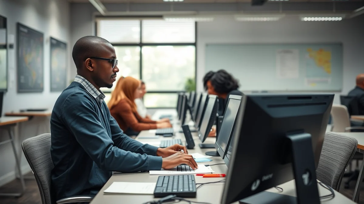 Professional learning office and administrative skills in a modern workspace