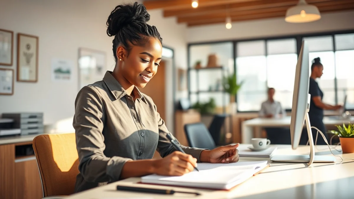Professional learning office and administrative skills in a modern workspace