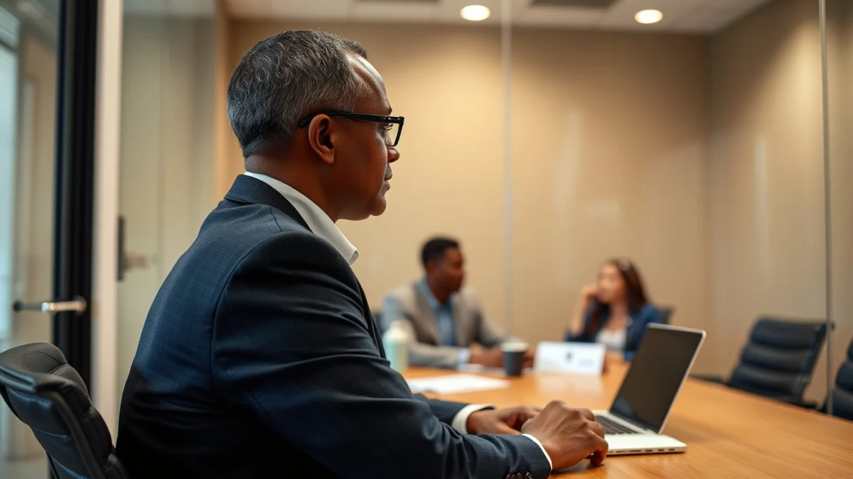 Person learning artificial intelligence skills on a laptop in a modern workspace