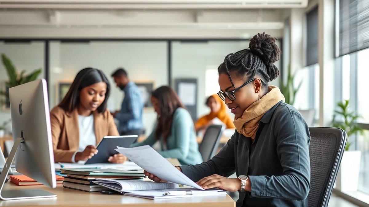 Person learning understanding workplace compliance requirements in south africa in a modern educational setting