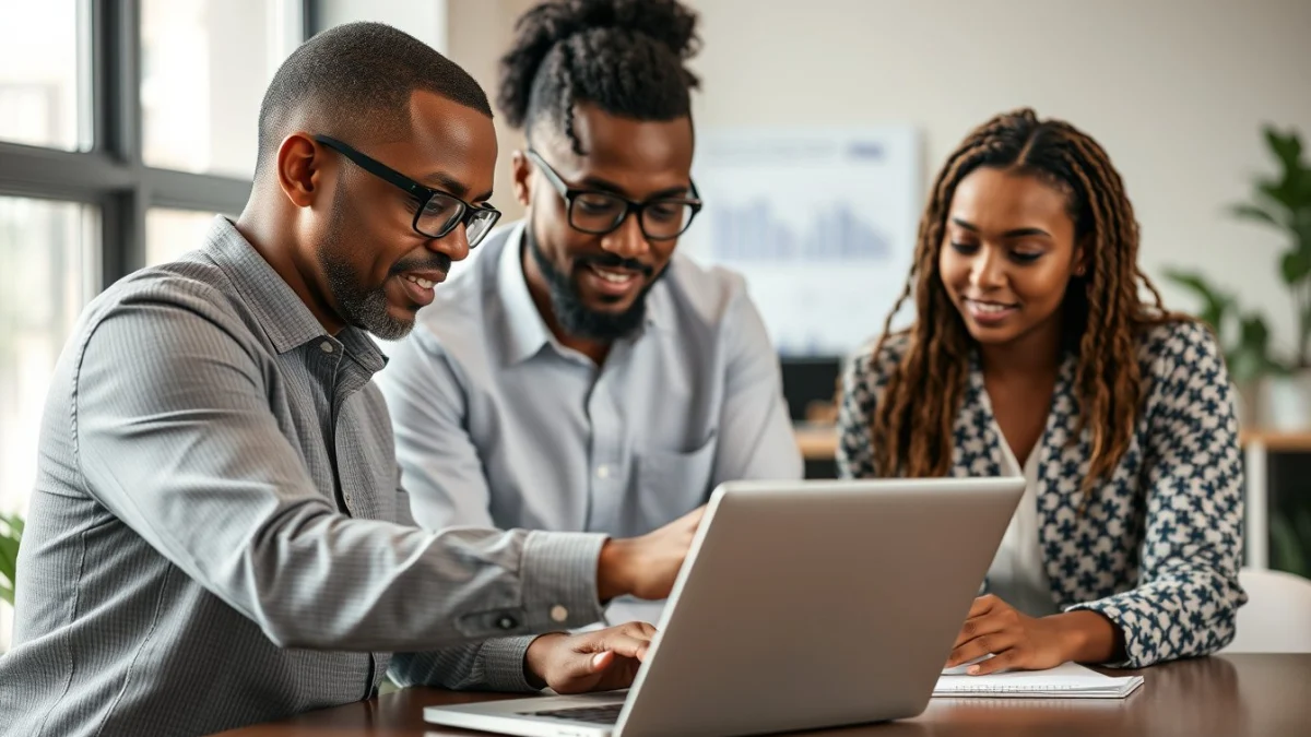 Person learning use of hr software tools for reporting in a modern educational setting