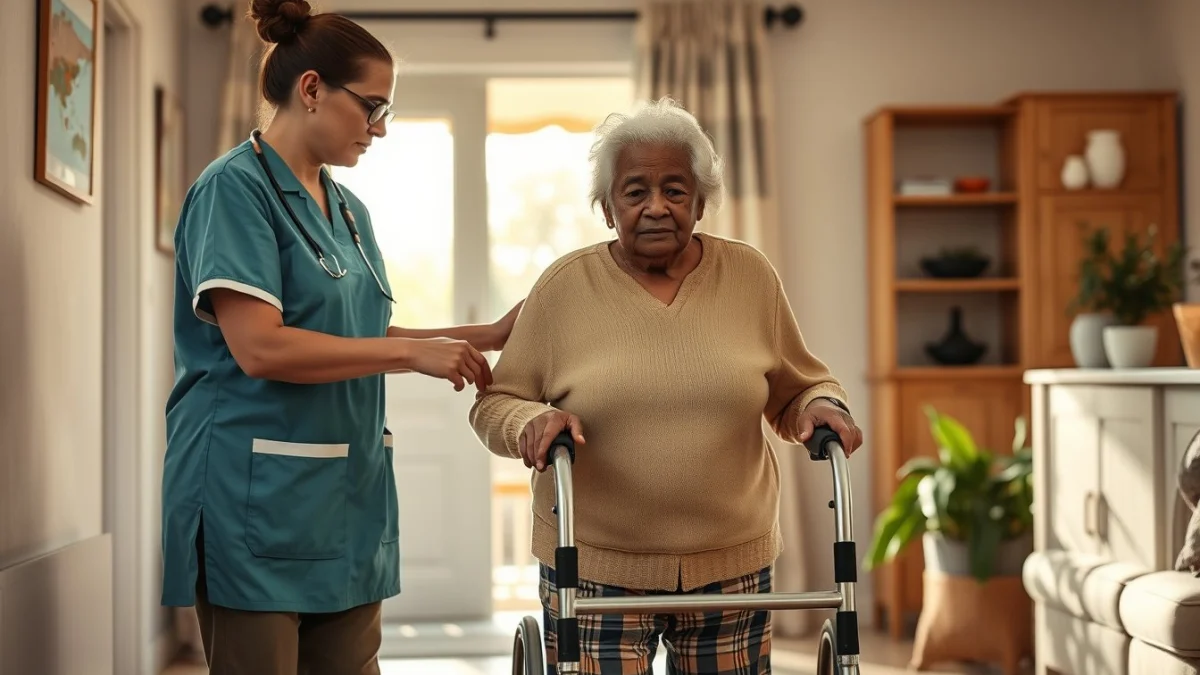 Learner studying caregiving skills in a professional training environment
