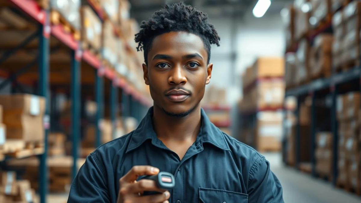 Person learning using barcodes and scanners in inventory control in a modern educational setting