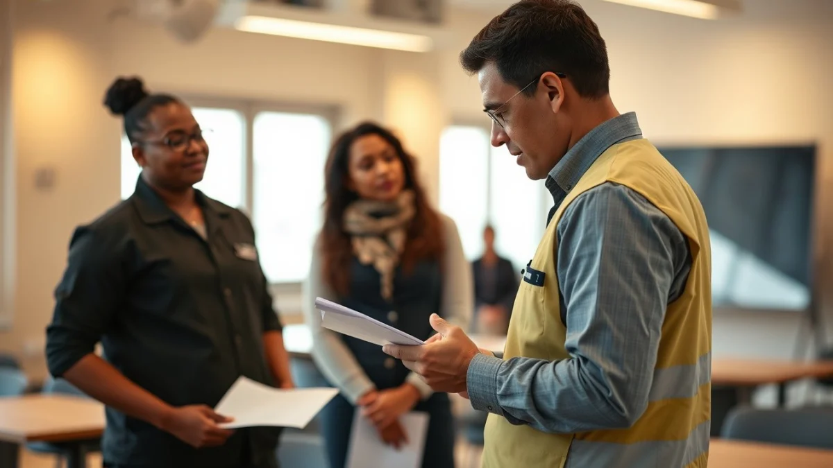 Person learning using checklists and inspection forms effectively in a modern educational setting