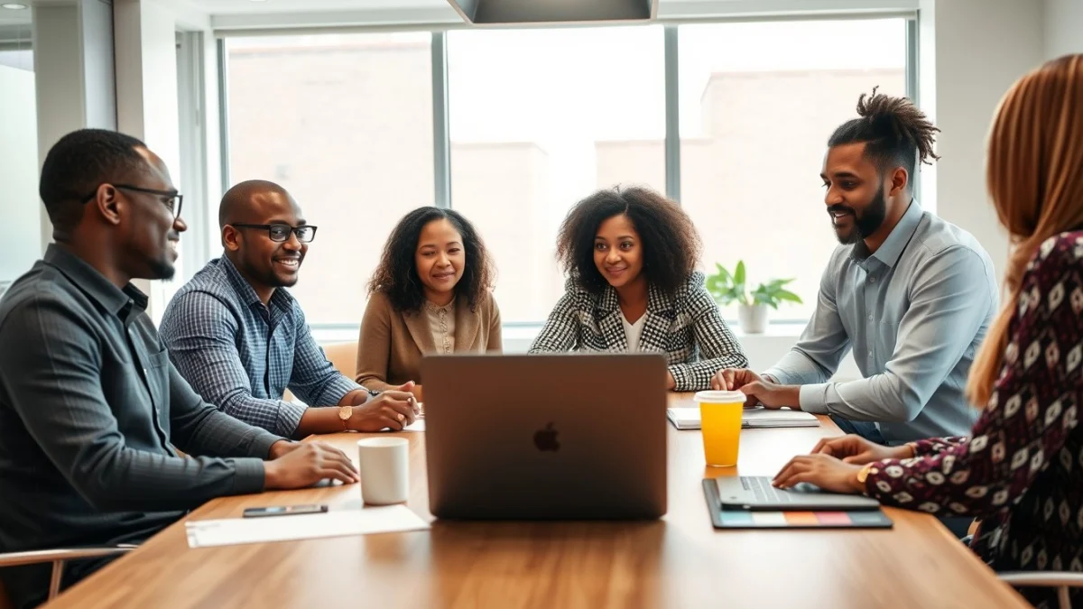 Person learning business skills in a clean modern workspace