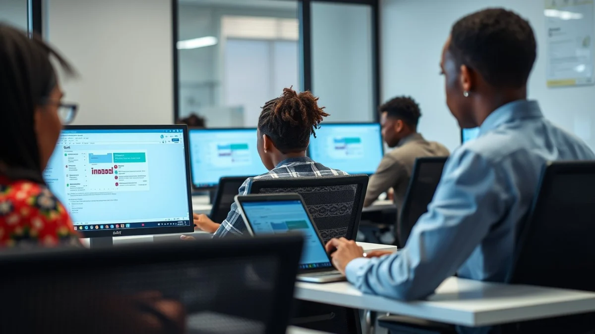 Professional learning office and administrative skills in a modern workspace