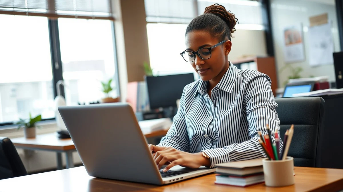 Professional learning office and administrative skills in a modern workspace