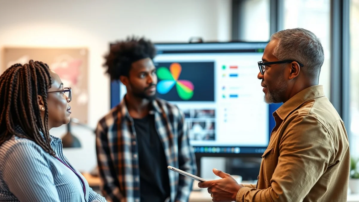 Person learning artificial intelligence skills on a laptop in a modern workspace