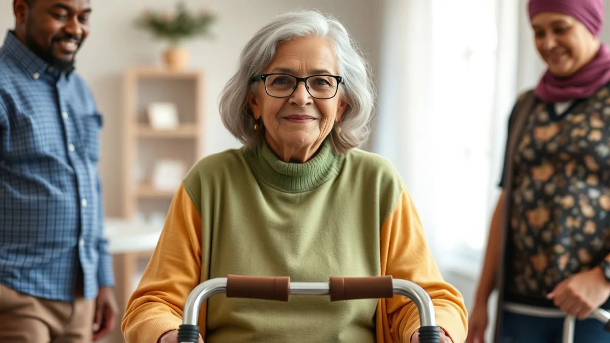 Learner studying caregiving skills in a professional training environment