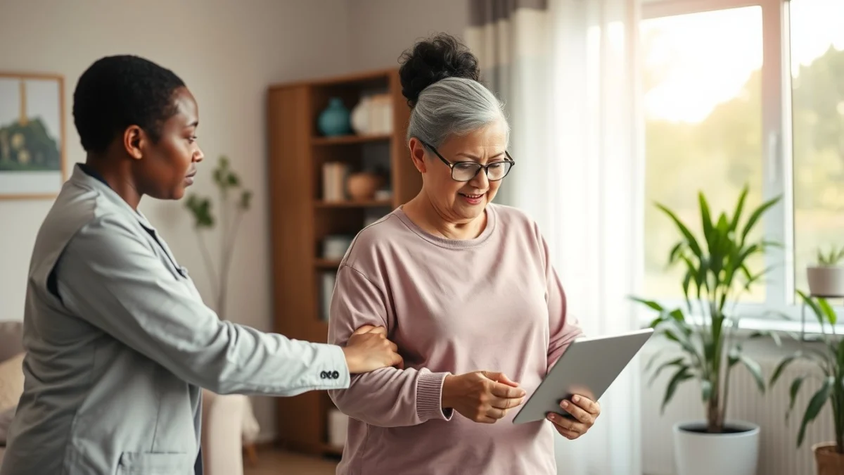 Learner studying caregiving skills in a professional training environment