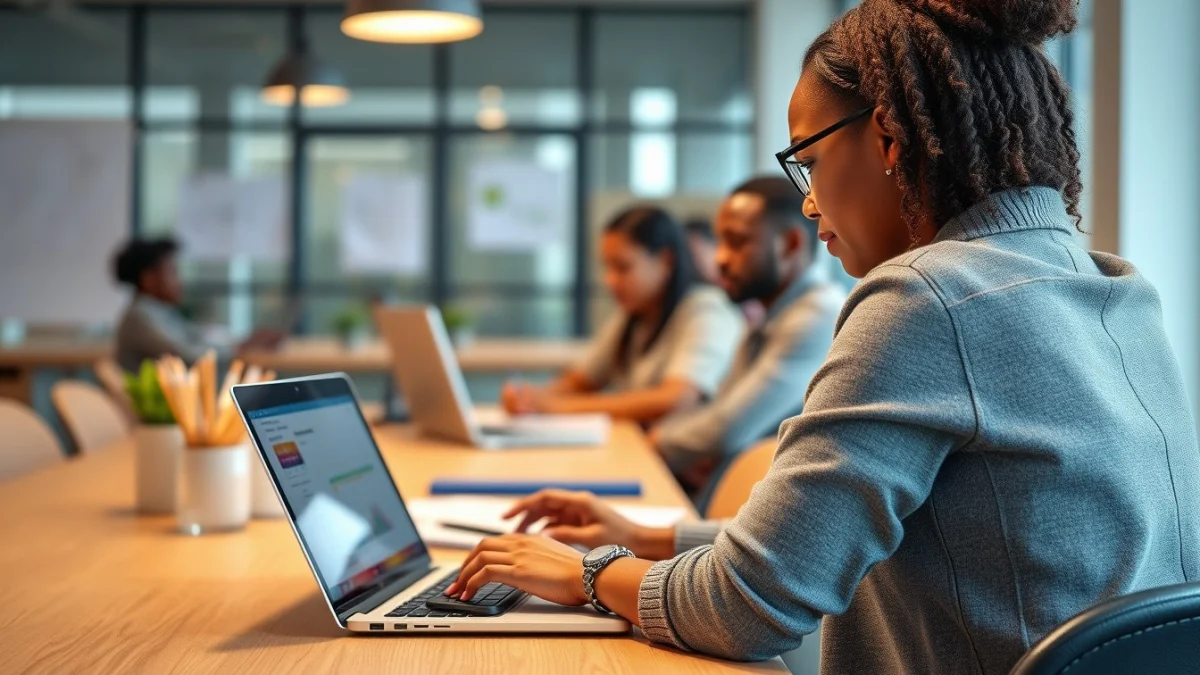 Professional learning office and administrative skills in a modern workspace