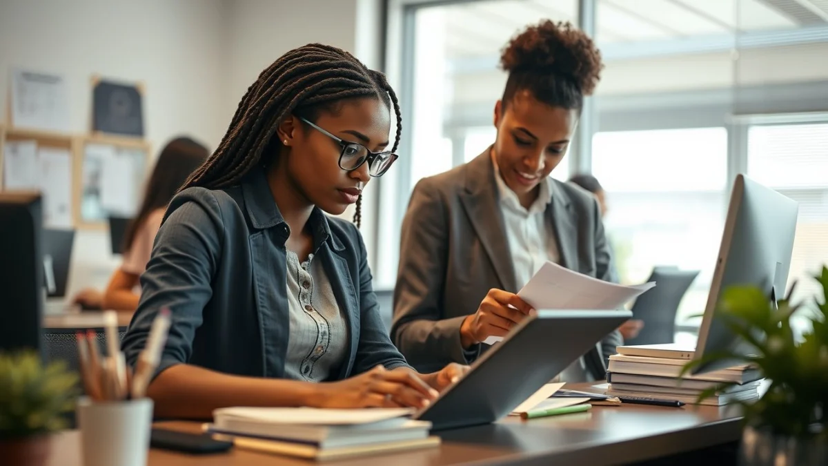 Professional learning office and administrative skills in a modern workspace