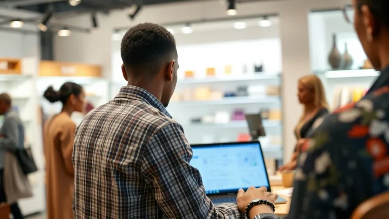 Person learning artificial intelligence skills on a laptop in a modern workspace