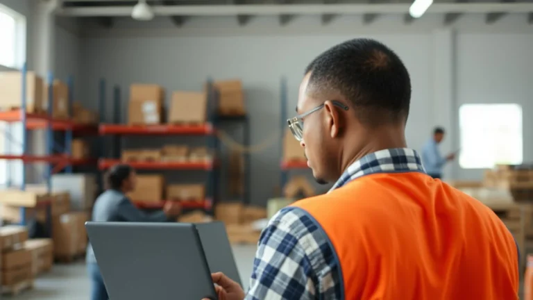 Person learning warehouse supervisor duties and responsibilities explained in a modern educational setting