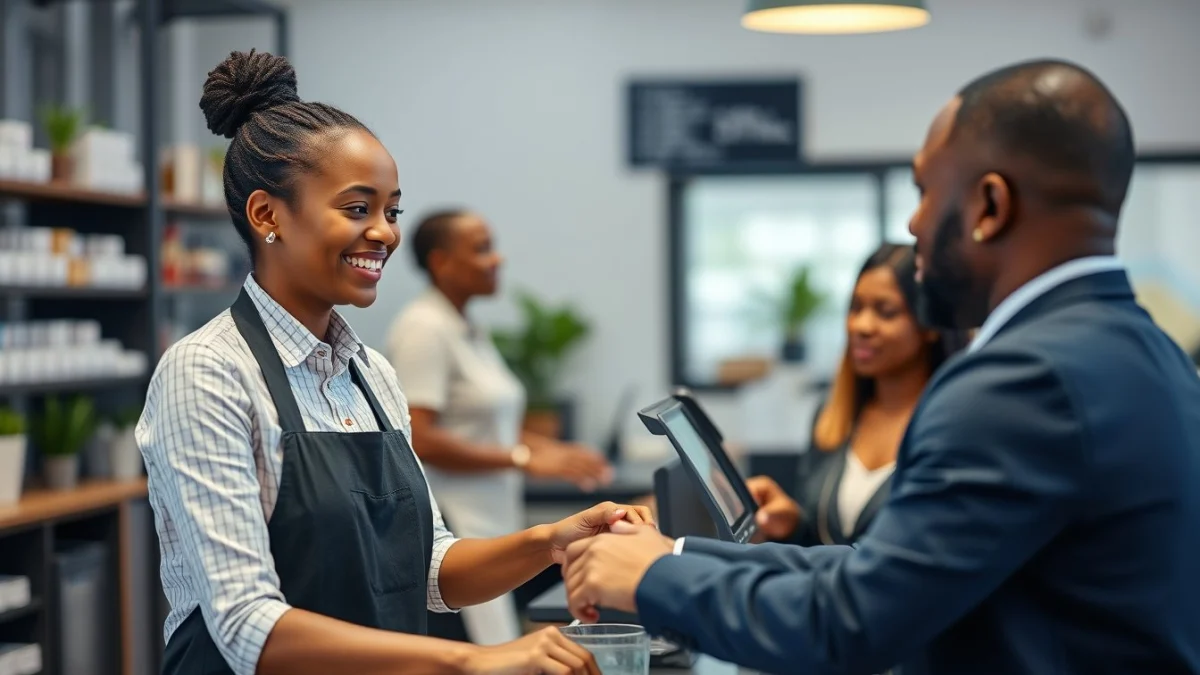 Person learning welcoming guests with positive first impressions in a modern educational setting