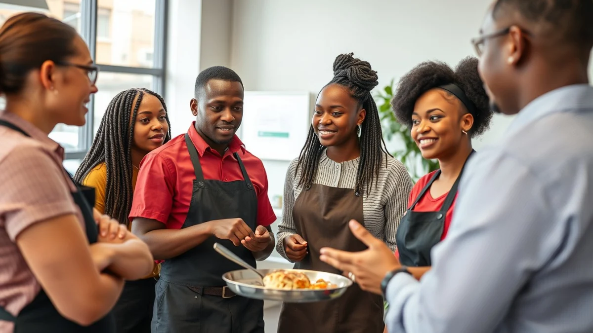 Person learning what does a catering assistant do in a modern educational setting