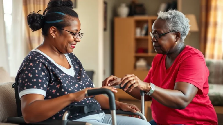 Learner studying caregiving skills in a professional training environment