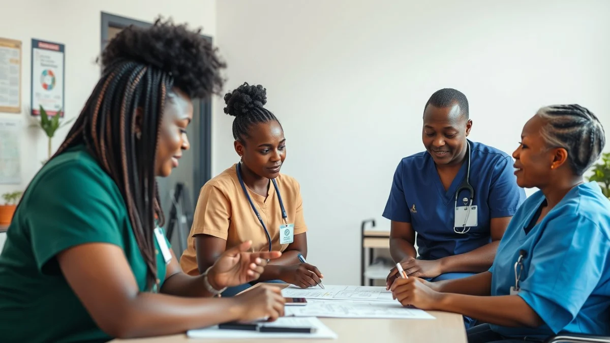 Learner studying caregiving skills in a professional training environment