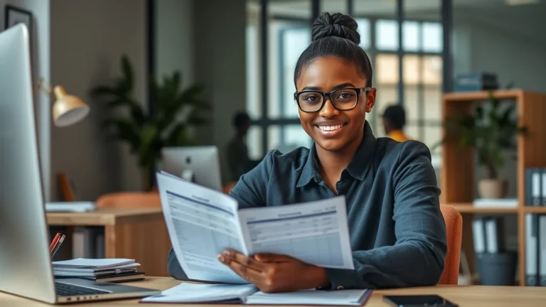 Person learning business skills in a clean modern workspace