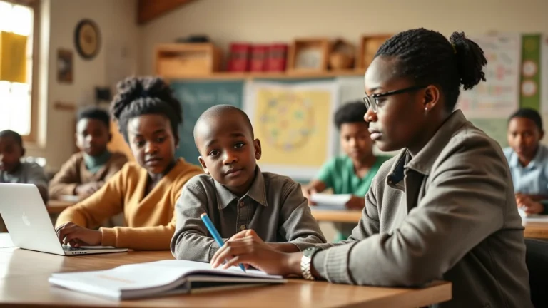 Person learning child development in a modern educational setting