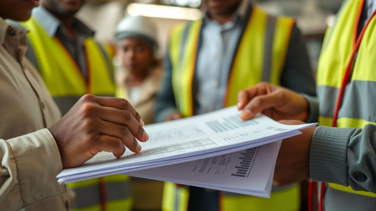 Person learning construction quality control in a modern educational setting
