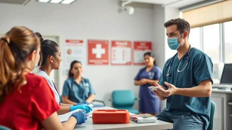 Person learning first aid skills in a practical training setting
