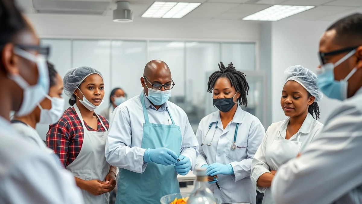 Learner studying workplace safety skills in a clean training environment