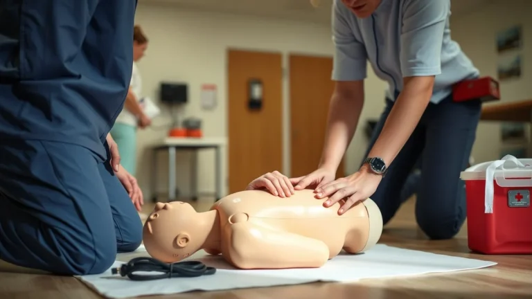 Person learning first aid skills in a practical training setting