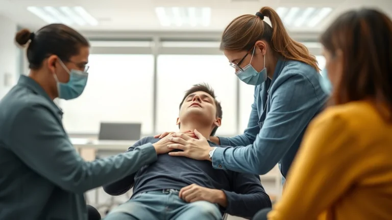 Person learning first aid skills in a practical training setting