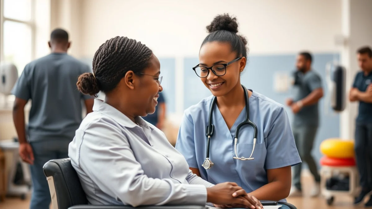 Learner studying caregiving skills in a professional training environment