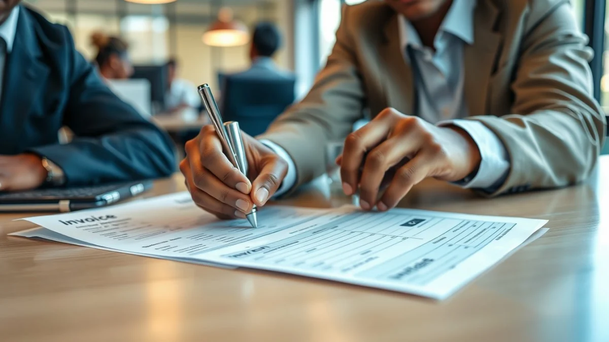 Person learning when to use standard pro forma and credit invoices in a modern educational setting