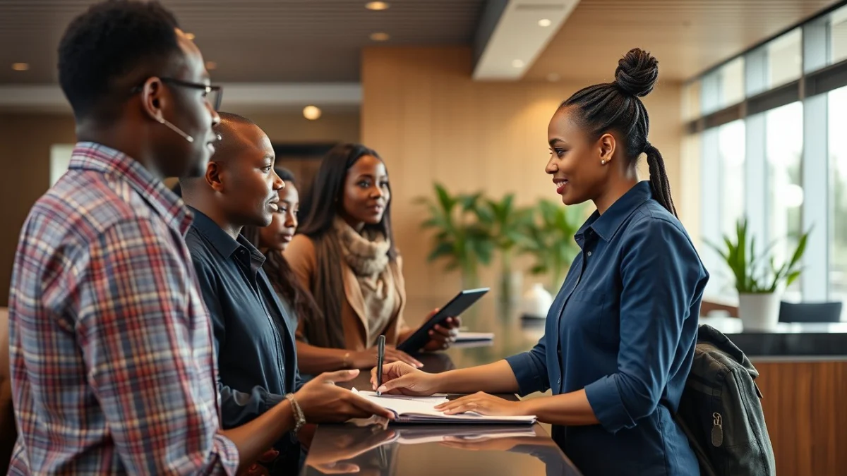 Person learning workplace ethics and professional behaviour in a modern educational setting
