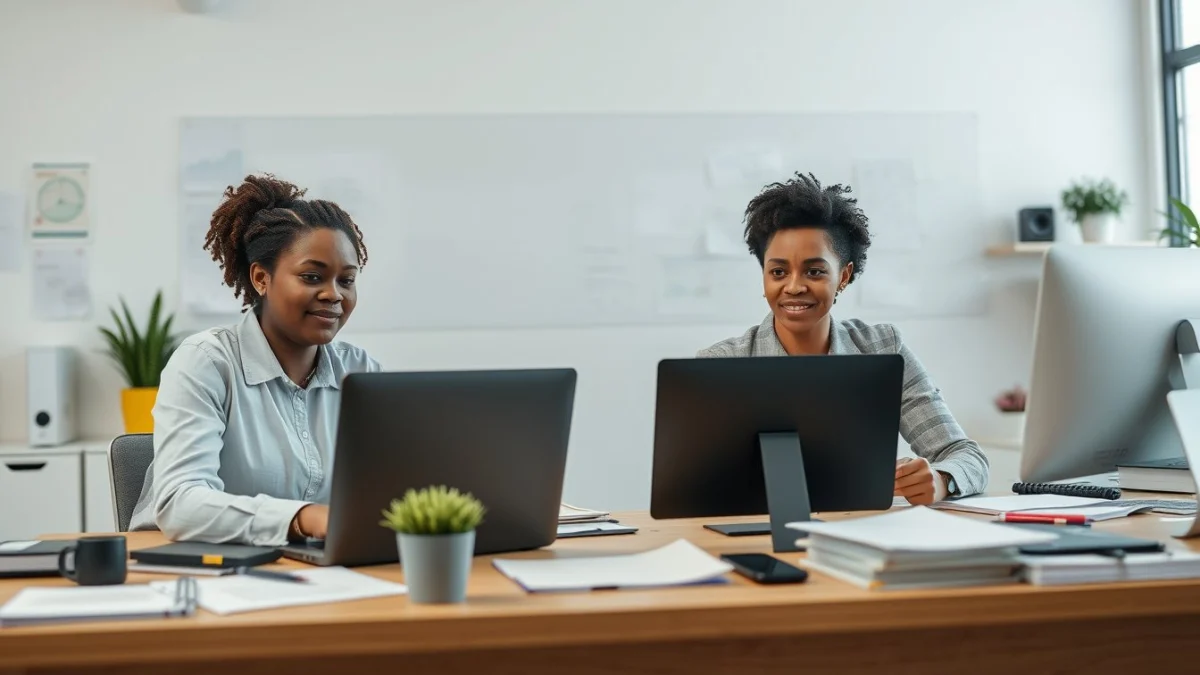 Professional learning office and administrative skills in a modern workspace